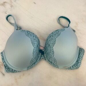 Victoria's Secret Body Perfect Shape‎ Bra 34DD Teal Green Lace